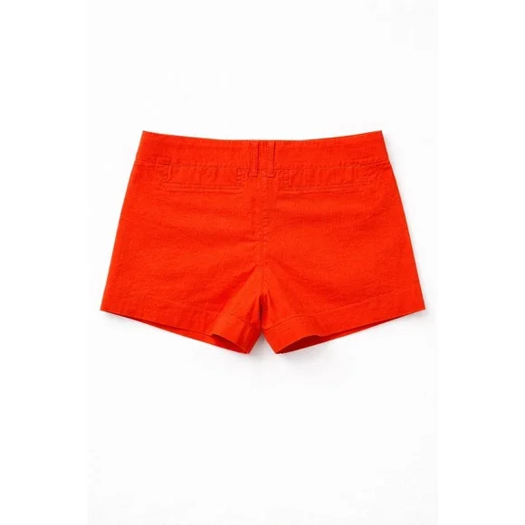 Tory Burch Orange Tailored Shorts Designer Summer Casual Chic Size 10 - Picture 4 of 7